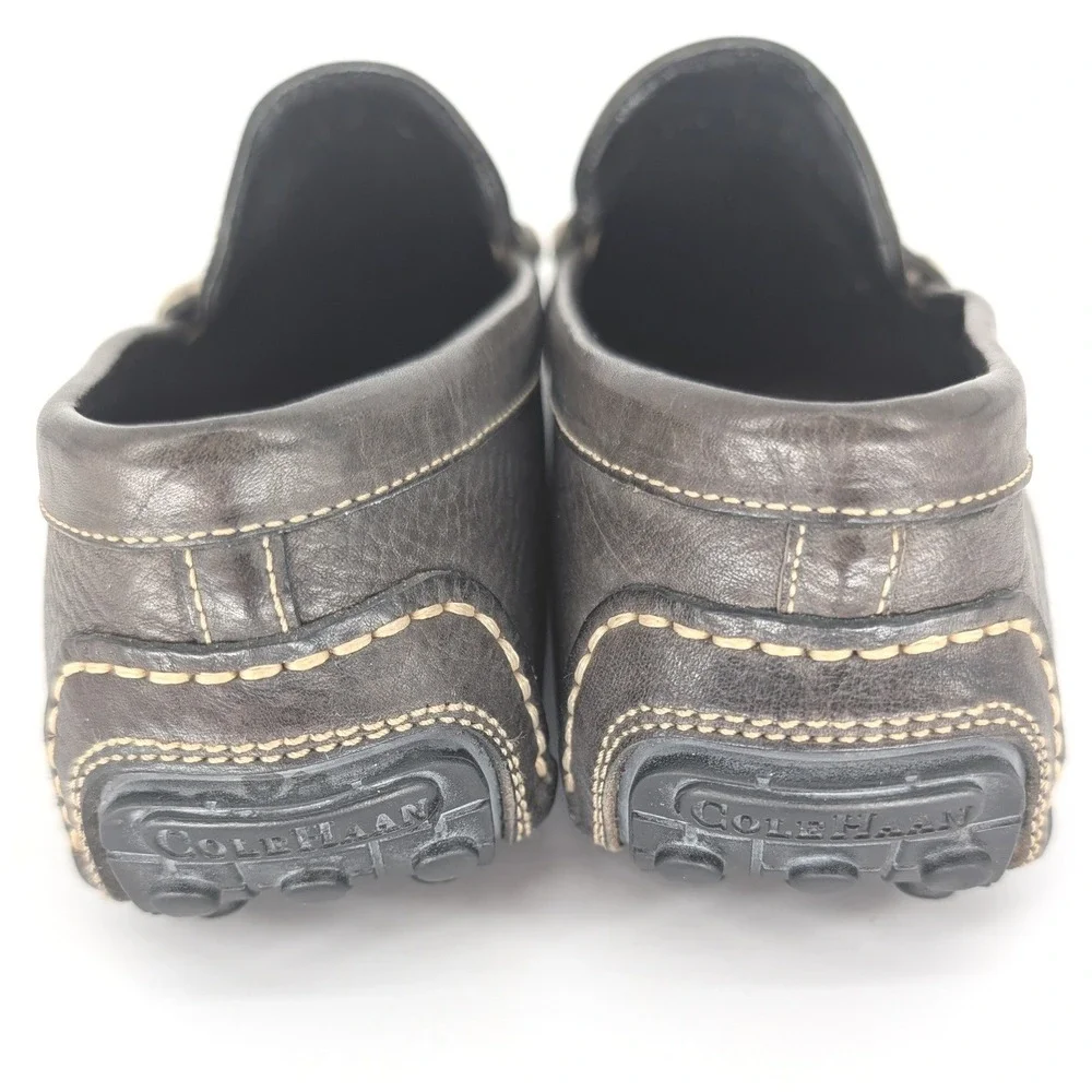 Cole Haan Nike Air Loafers Mens 10.5D Gray Leather Driving Moccasin Classic Prep